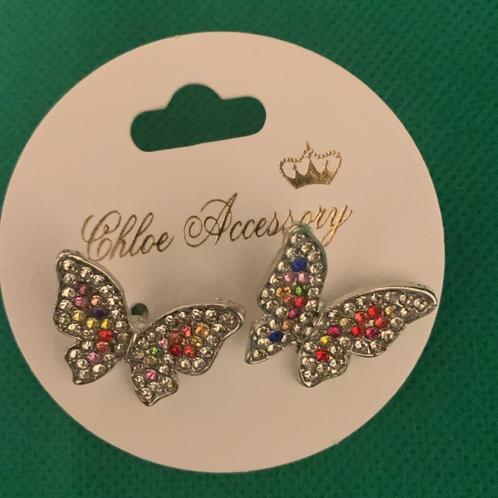 New! Multi-Colored Butterfly Earrings
